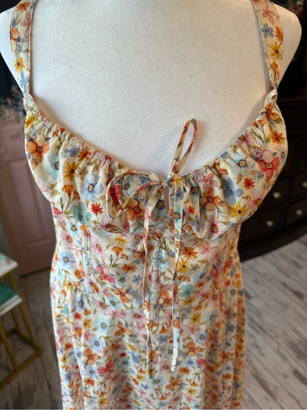 NWOT Petal & Pup Cream Floral-Accented Sundress - Picture 4 of 8